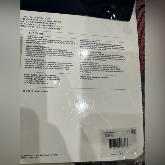 Ralph Lauren Blue and White Duvet Cover